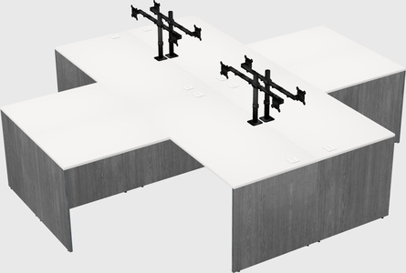 Quad l-shaped office desks