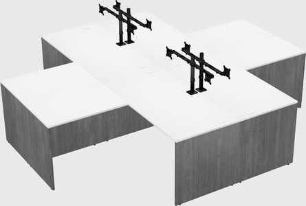 Quad l-shaped office desks
