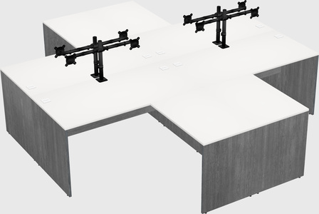 Quad l-shaped office desks