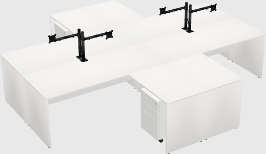 Quad l-shaped office desks