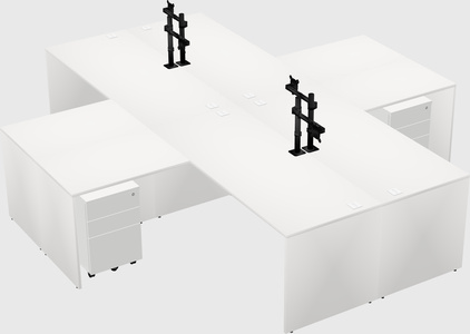 Quad l-shaped office desks