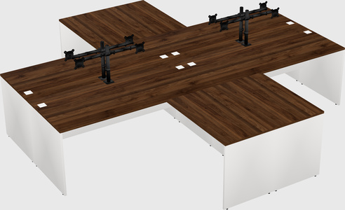 Quad l-shaped office desks