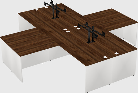 Quad l-shaped office desks