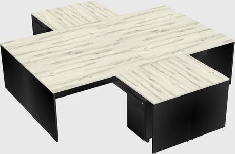 Quad l-shaped office desks