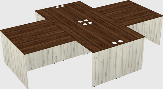 Quad l-shaped office desks