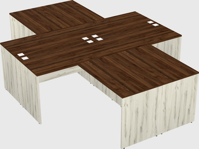 Quad l-shaped office desks