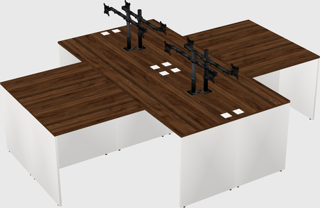 Quad l-shaped office desks