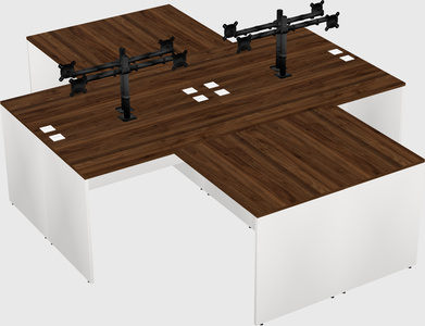 Quad l-shaped office desks