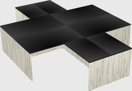 Quad l-shaped office desks