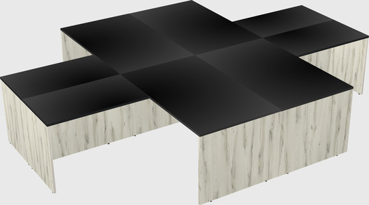 Quad l-shaped office desks