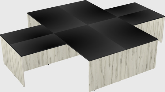 Quad l-shaped office desks