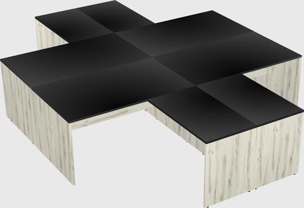 Quad l-shaped office desks