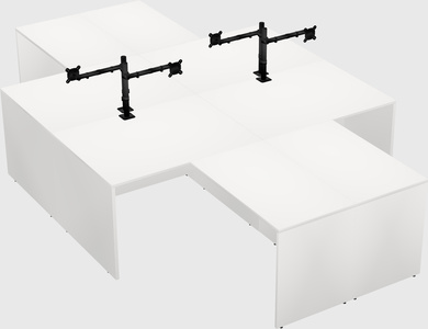 Quad l-shaped office desks