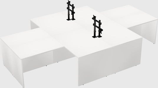 Quad l-shaped office desks
