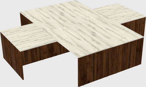 Quad l-shaped office desks