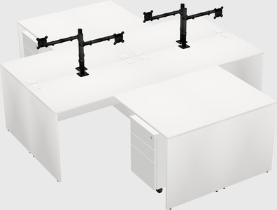 Quad l-shaped office desks