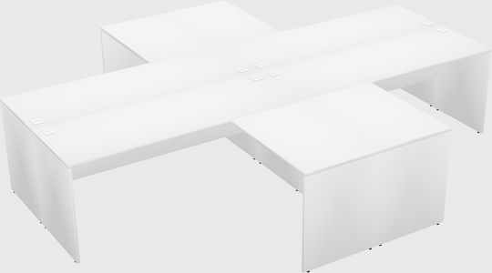 Bureaux de bureau quadruples en forme de l