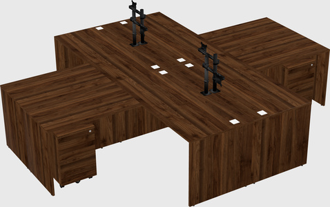 Quad l-shaped office desks