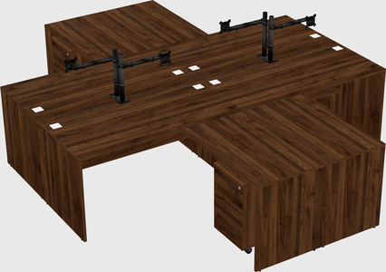 Quad l-shaped office desks