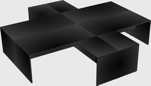 Quad l-shaped office desks