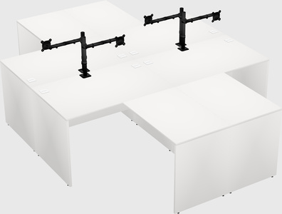 Quad l-shaped office desks
