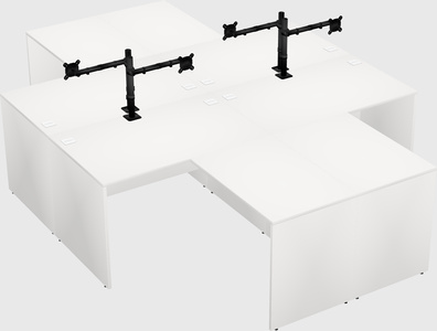 Quad l-shaped office desks