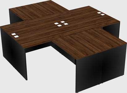 Quad l-shaped office desks