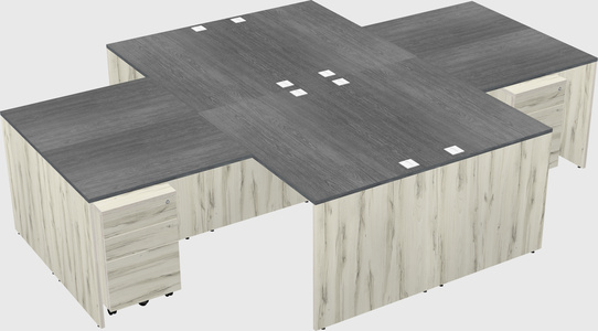 Quad l-shaped office desks
