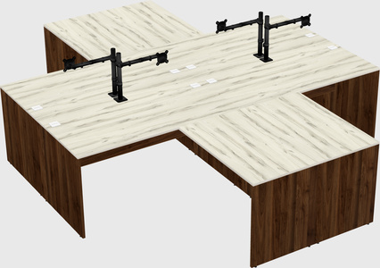 Quad l-shaped office desks