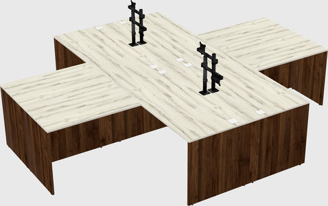 Quad l-shaped office desks