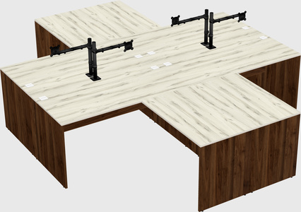 Quad l-shaped office desks