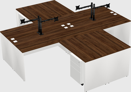 Quad l-shaped office desks