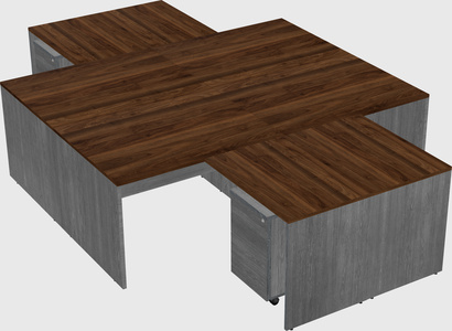 Quad l-shaped office desks