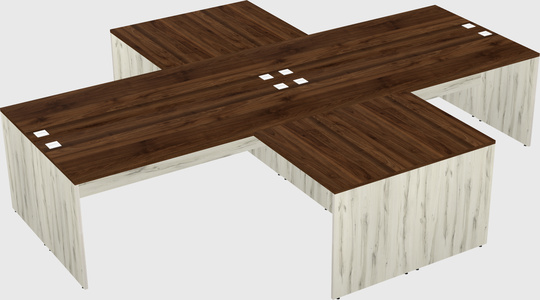 Quad l-shaped office desks