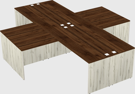 Quad l-shaped office desks
