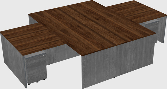 Quad l-shaped office desks