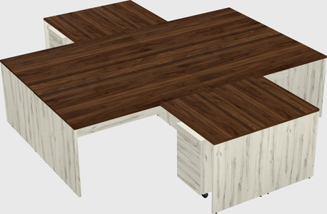 Quad l-shaped office desks
