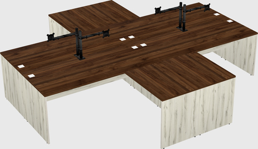 Quad l-shaped office desks