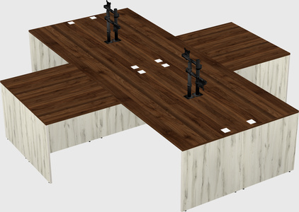 Quad l-shaped office desks