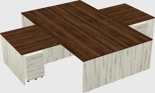 Quad l-shaped office desks