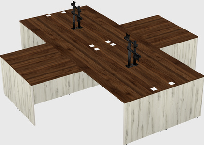 Quad l-shaped office desks