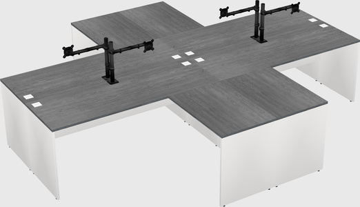Quad l-shaped office desks