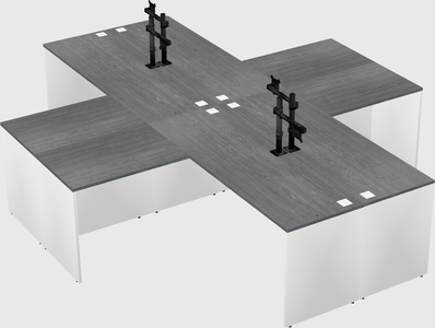 Quad l-shaped office desks