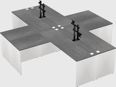 Quad l-shaped office desks