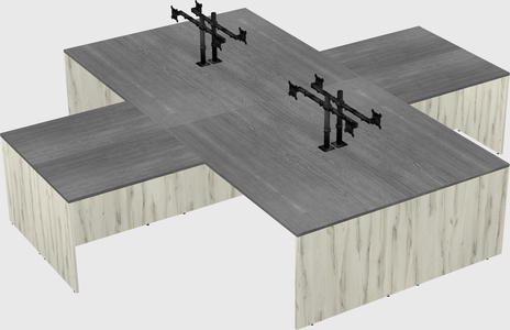 Quad l-shaped office desks