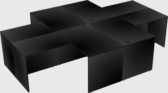 Quad l-shaped office desks