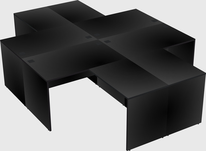 Quad l-shaped office desks