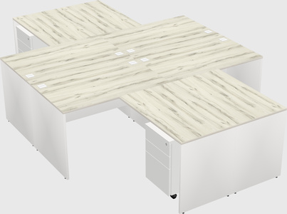 Quad l-shaped office desks