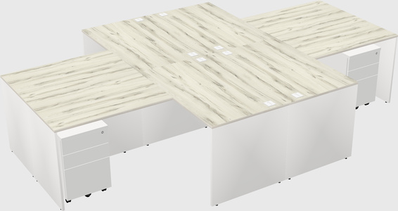 Quad l-shaped office desks