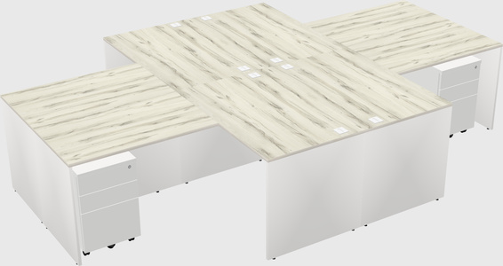 Quad l-shaped office desks